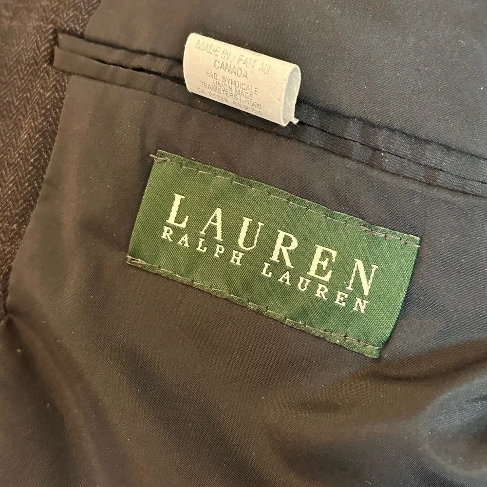 90’s LAUREN Ralph Lauren Wool Blazer Made in Canada gray Plaid 44R